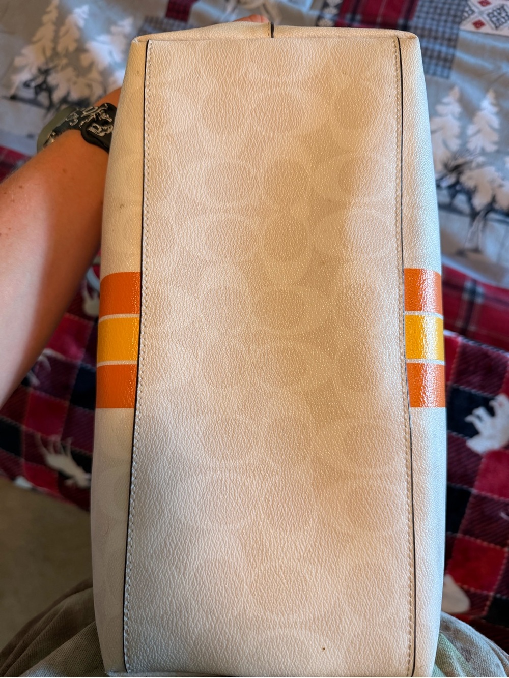 Coach Varsity Stripe City Zip Tote - Picture 3 of 6